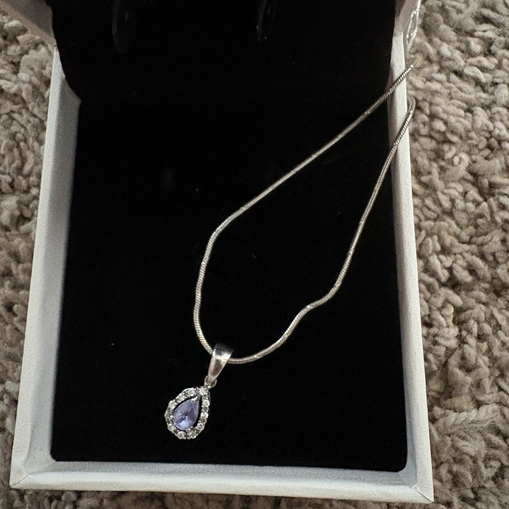 Sterling Silver Necklace with Tanzanite Pendant